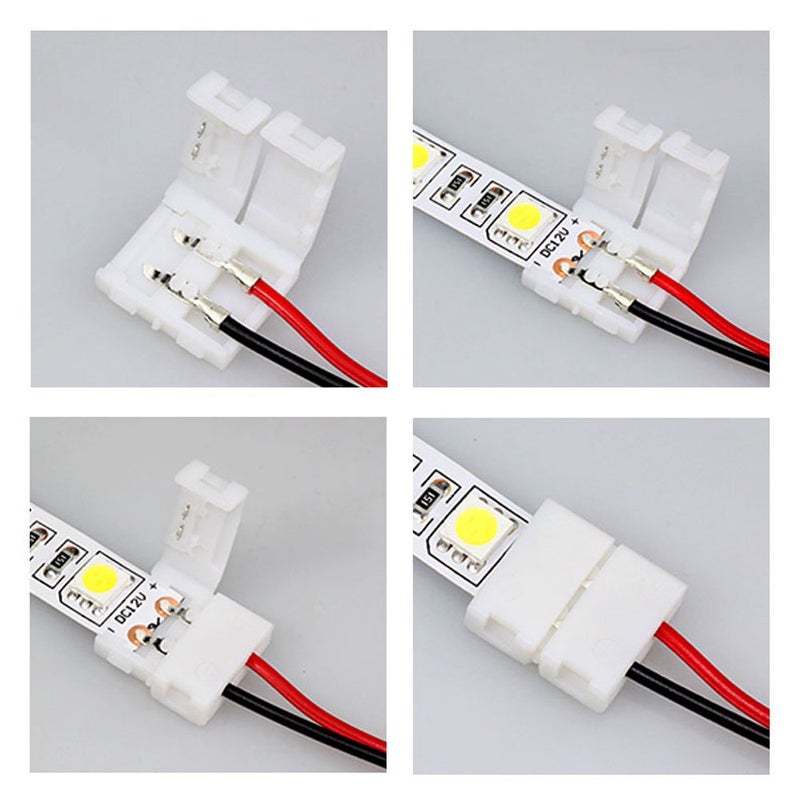 EvZ 10PCS LED 5050 Single Colour Strip Light Connector 2 Pin Conductor 10 mm Wide Strip Jumper - Image 5